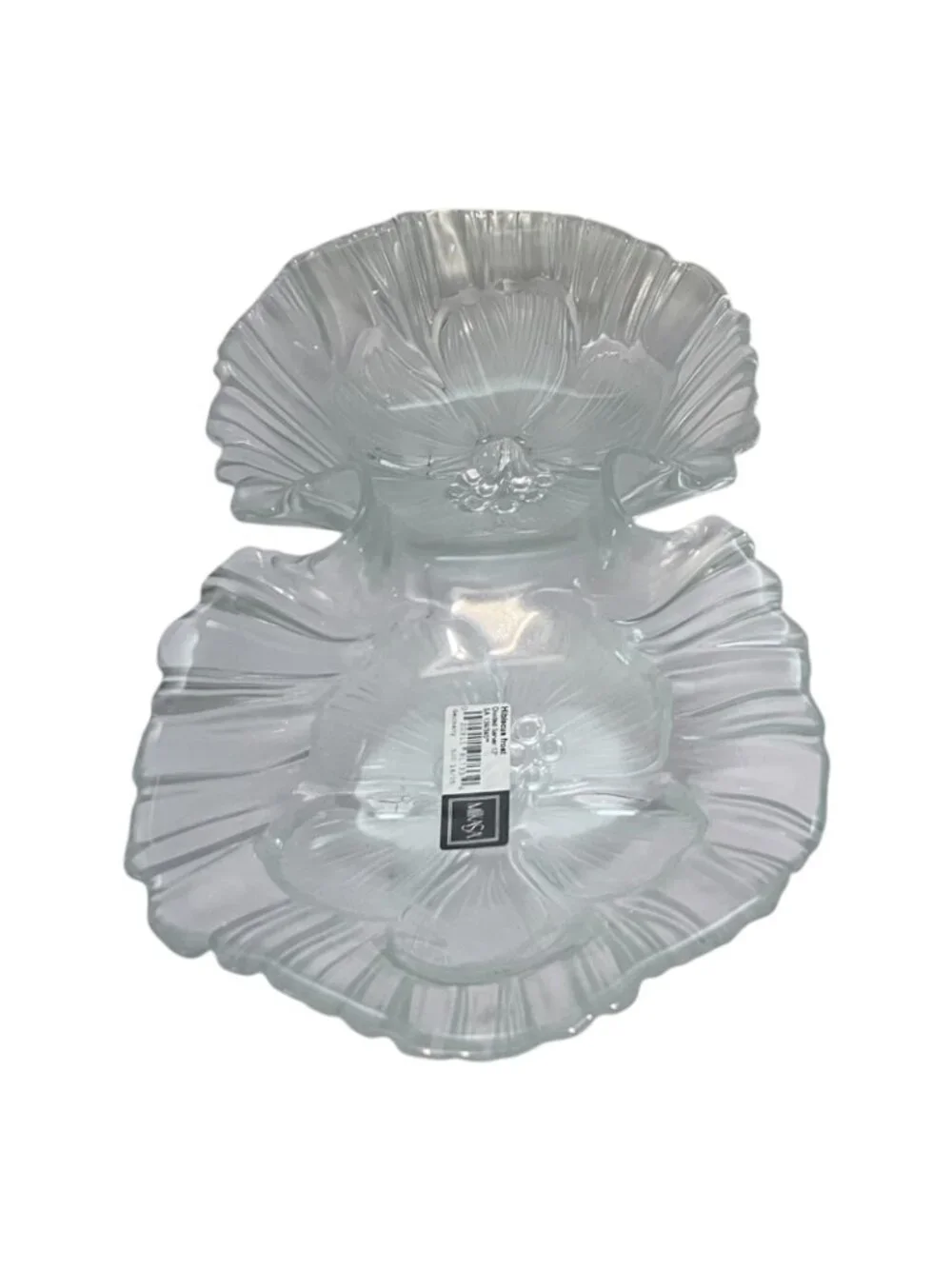 Mikasa Hibiscus Frost Divided Serving Tray Platter 13 Inch Frosted Glass Germany